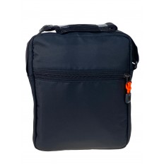 На фото 2 - Мужская сумка из текстиля, цвет черный с серым