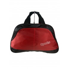 На фото 2 - Дорожно-спортивная сумка из текстиля, цвет черный с красным