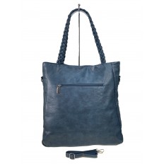 На фото 2 - Женская сумка из искусственной кожи цвет серо-голубой