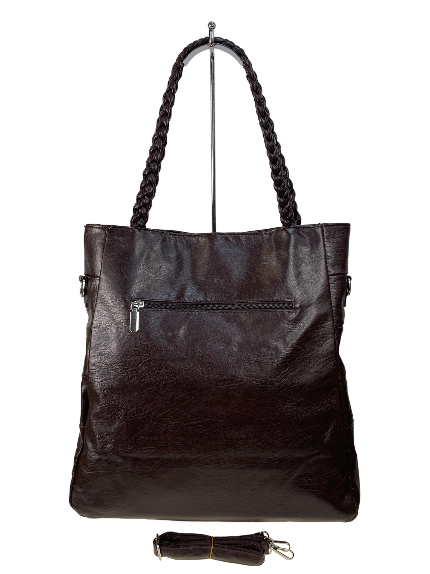 На фото 2 - Женская сумка из искусственной кожи цвет шоколад