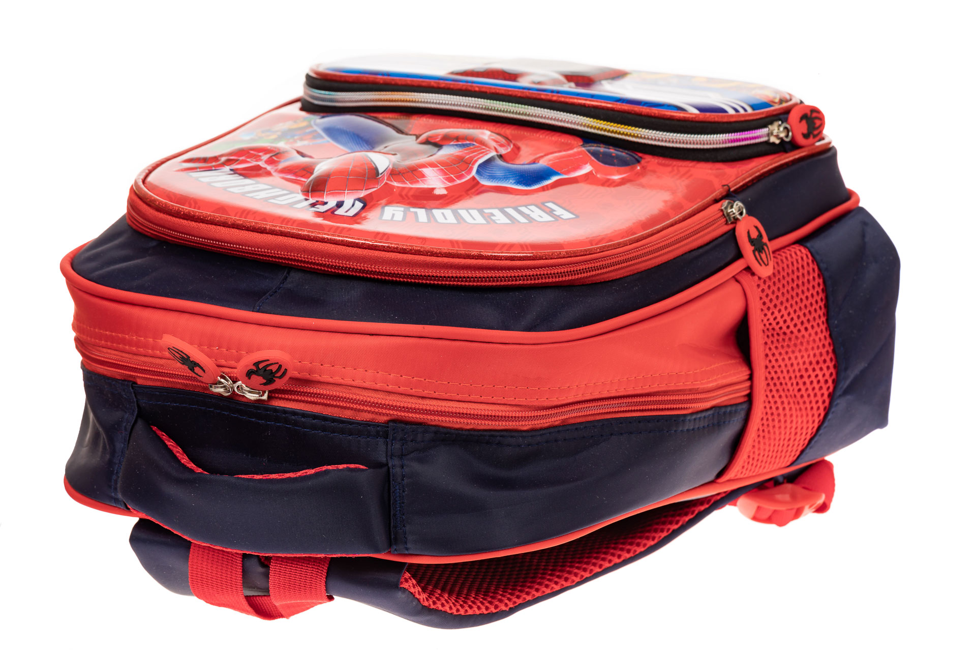 На фото 3 - Рюкзак для мальчика из текстиля, цвет темно-синий с красным