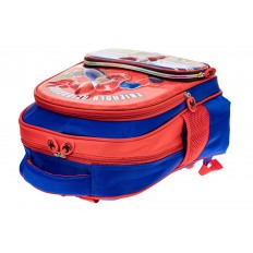 На фото 3 - Рюкзак для мальчика из текстиля, цвет синий с красным