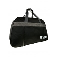 На фото 1 - Текстильная дорожная сумка, цвет черный с серым
