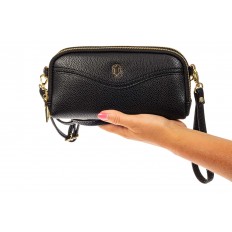 На фото 3 - Женский кошелек-клатч из искусственной кожи, цвет черный