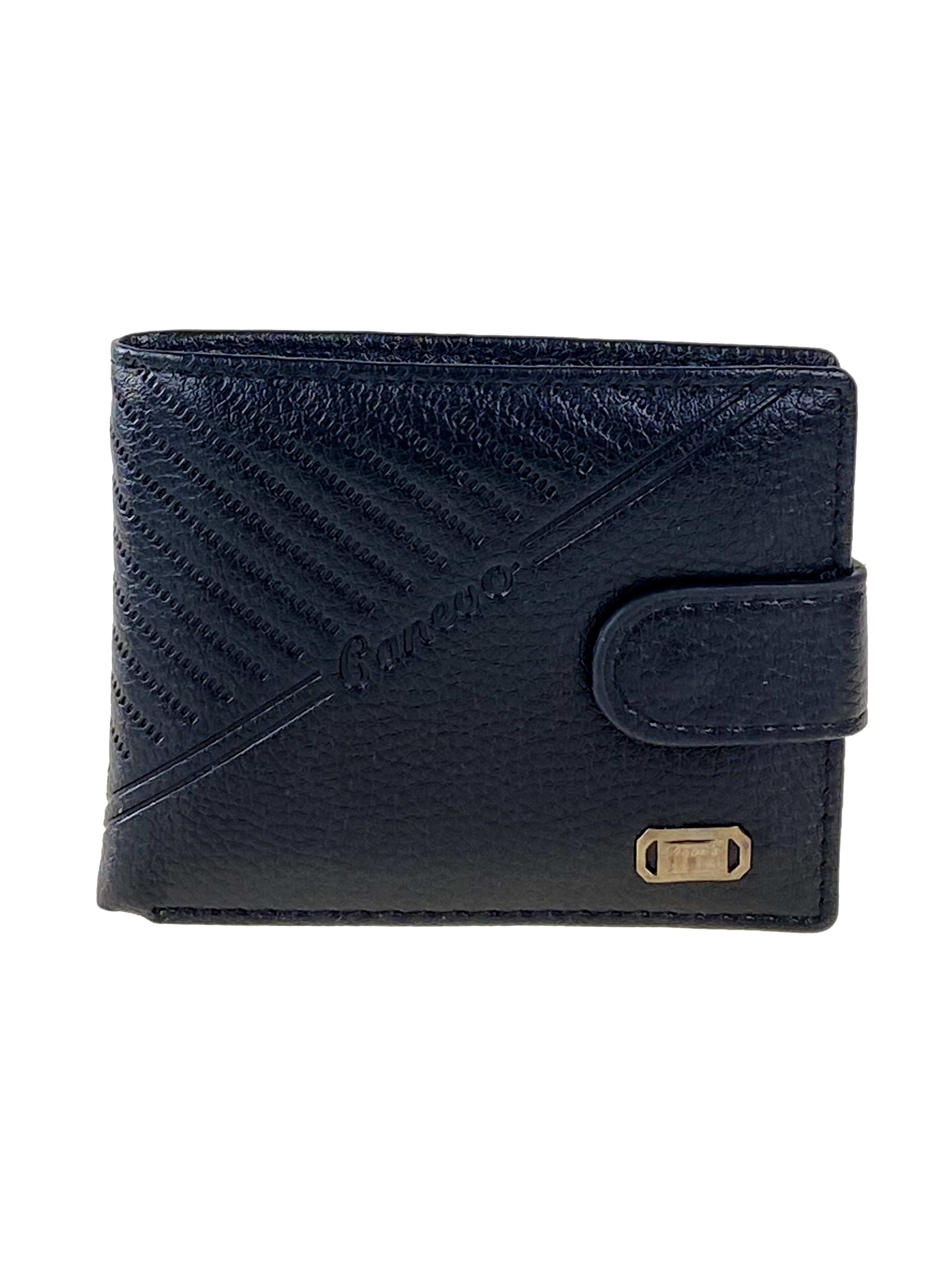 На фото 1 - Мужской кошелёк из экокожи с тиснёным узором, цвет чёрный