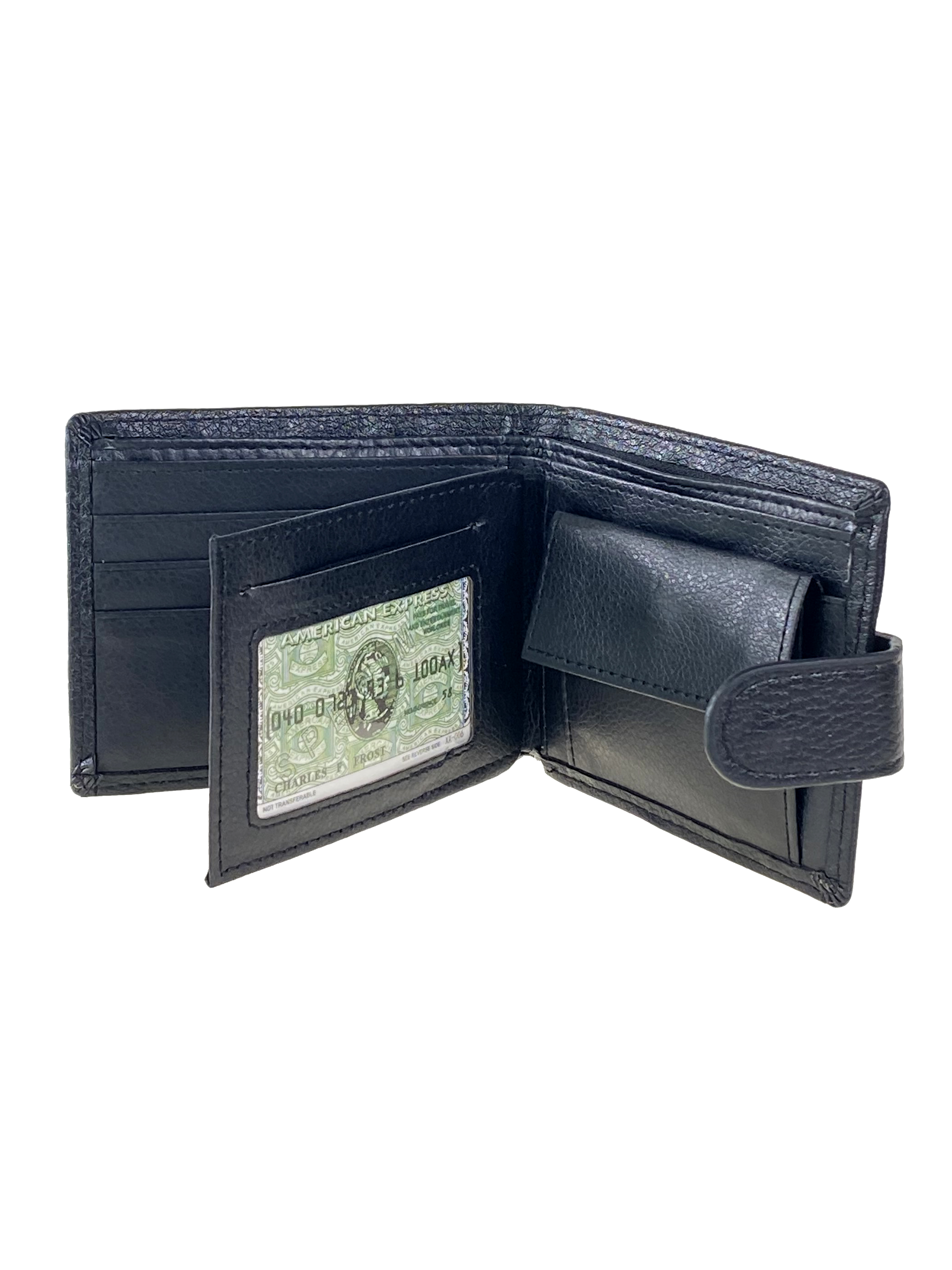 На фото 2 - Мужской кошелёк из экокожи с тиснёным узором, цвет чёрный