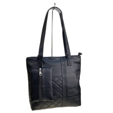 На фото 1 - Женская сумка из искусственной кожи, цвет черный