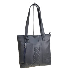 На фото 1 - Женская сумка из искусственной кожи, цвет серый