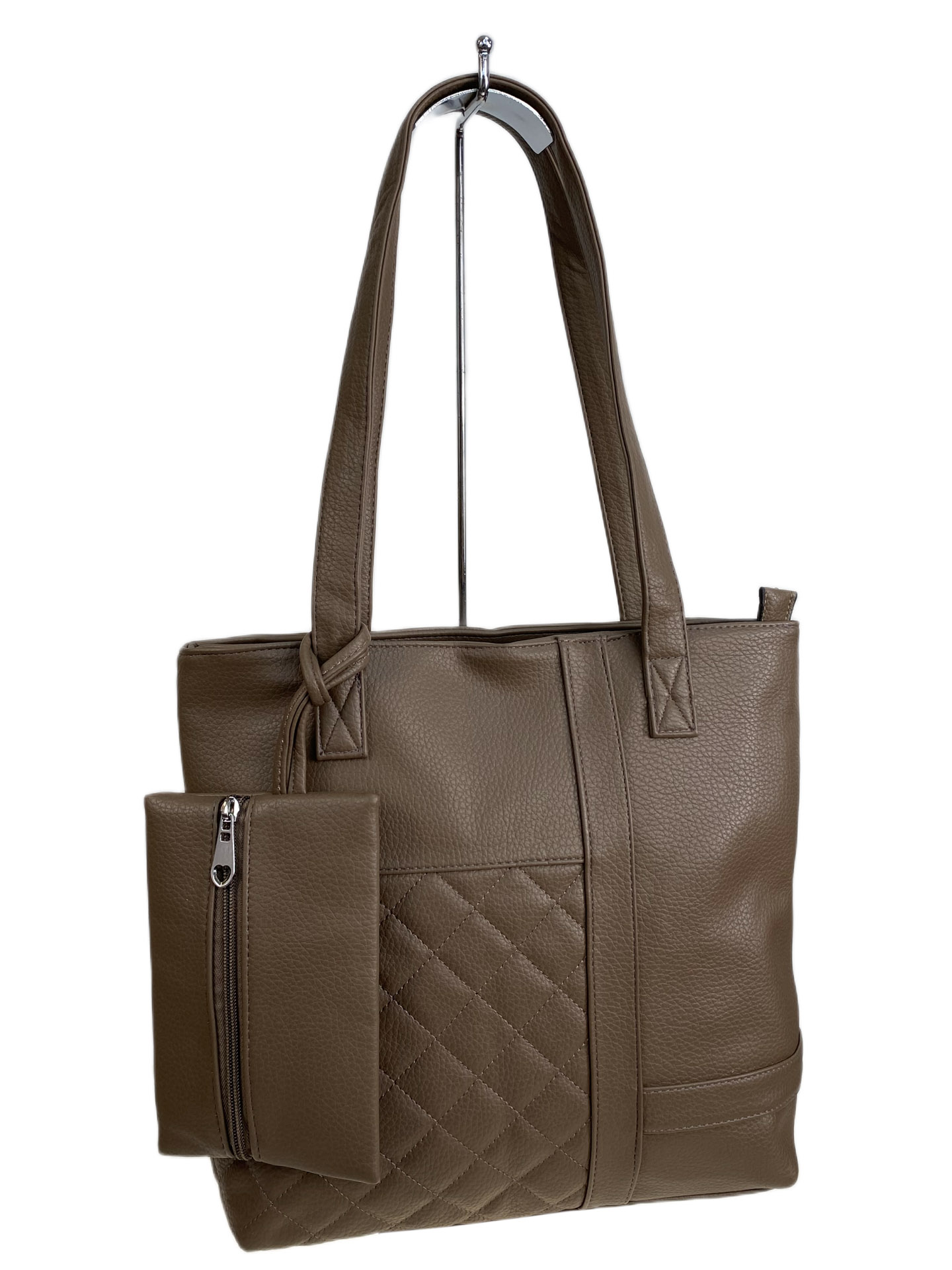 На фото 1 - Женская сумка из искусственной кожи, цвет хаки