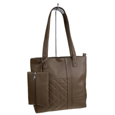 На фото 1 - Женская сумка из искусственной кожи, цвет хаки