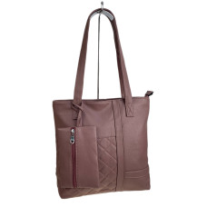 На фото 1 - Женская сумка из искусственной кожи, цвет нежно розовый