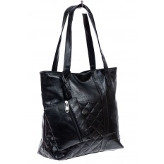 На фото 2 - Женская сумка с  из мягкой экокожи, цвет черный