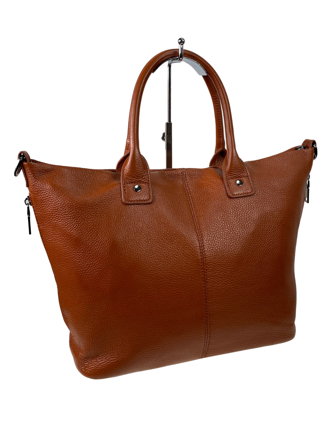 На фото 3 - Женская сумка из натуральной кожи, цвет рыжий
