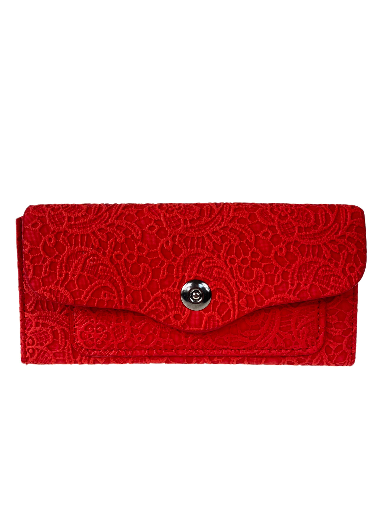 На фото 1 - Женское портмоне из  искусственной кожи,  цвет красный