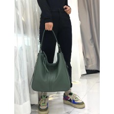На фото 3 - Женская сумка из натуральной кожи, цвет зеленый