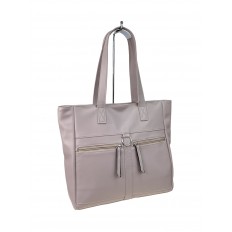На фото 2 - Женская сумка из искусственной кожи, цвет светло серый 
