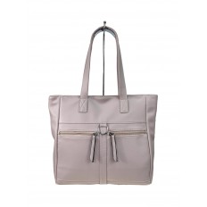 На фото 3 - Женская сумка из искусственной кожи, цвет светло серый 