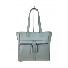 На фото 3 - Женская сумка из искусственной кожи, цвет серо-голубой