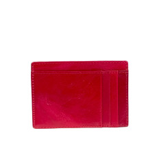 На фото 2 - Картхолдер женский из натуральной кожи для пластиковых карт, цвет красный