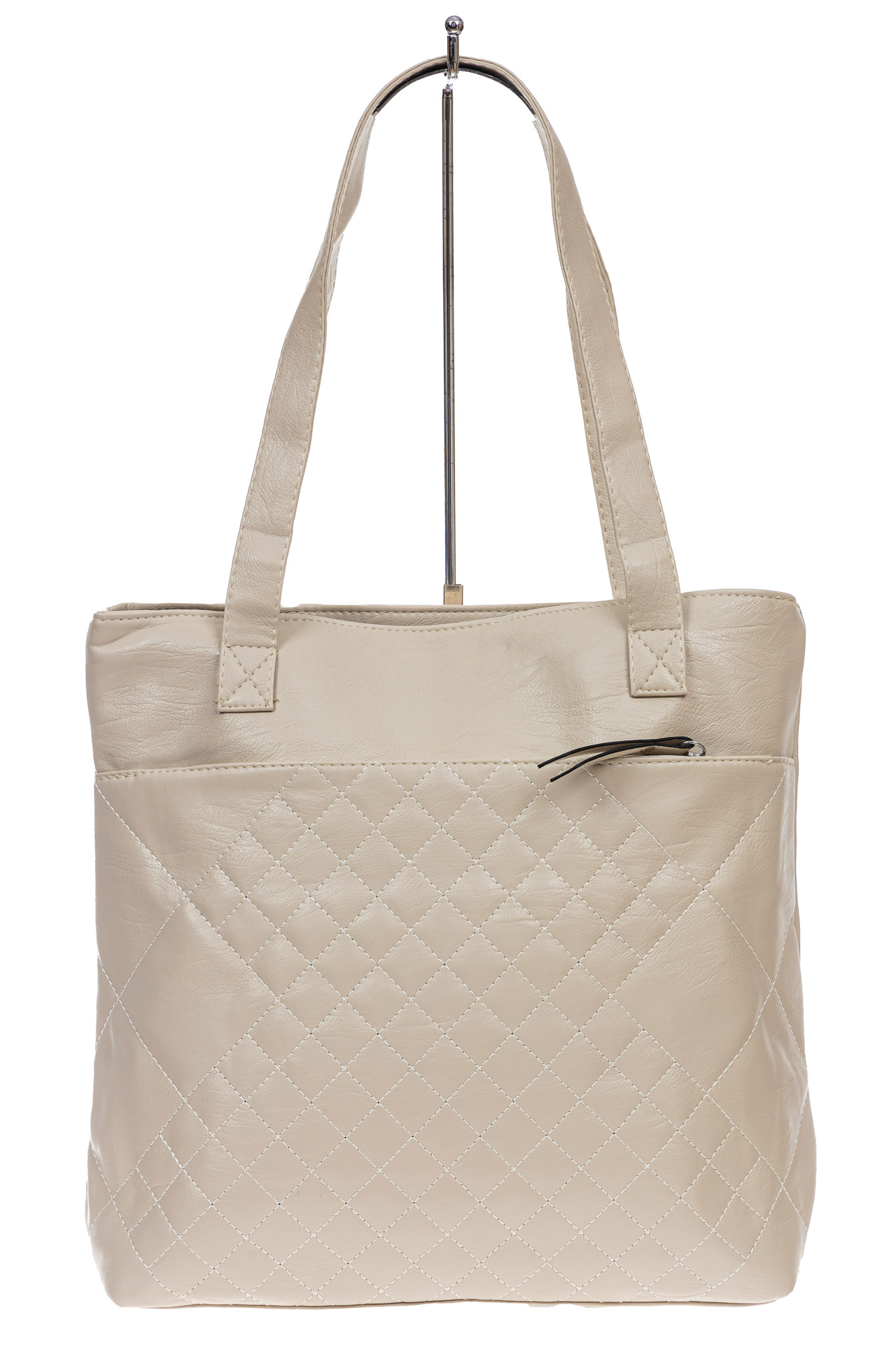 На фото 2 -  Женская сумка  из мягкой экокожи, цвет молочный