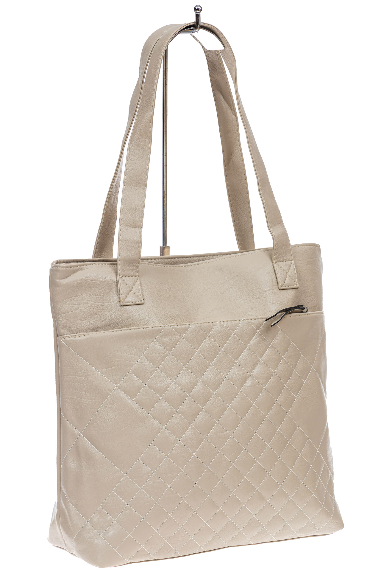 На фото 3 -  Женская сумка  из мягкой экокожи, цвет молочный