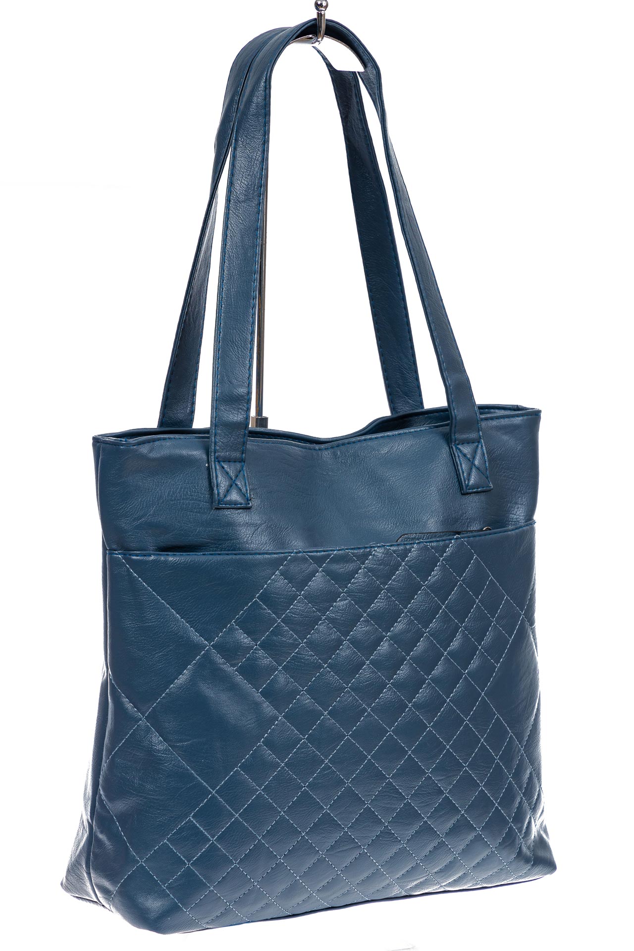 На фото 3 -  Женская сумка  из мягкой экокожи, цвет  синий