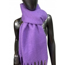 На фото 1 - Мохеровый длинный объемный шарф цвет фиолетовый