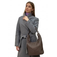 На фото 1 - Женская сумка  из натуральной кожи, цвет бежево серый
