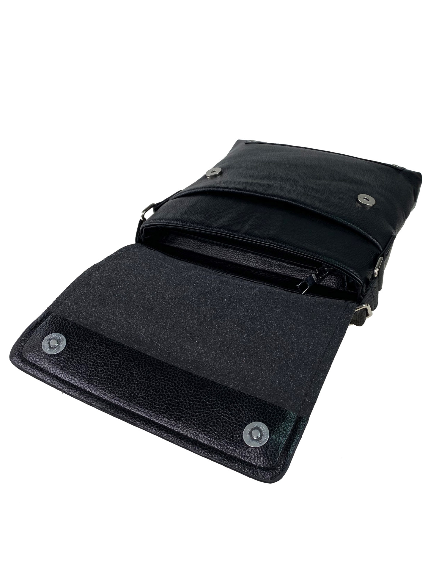 На фото 4 - Сумка-планшет из фактурной искусственной кожи, цвет чёрный