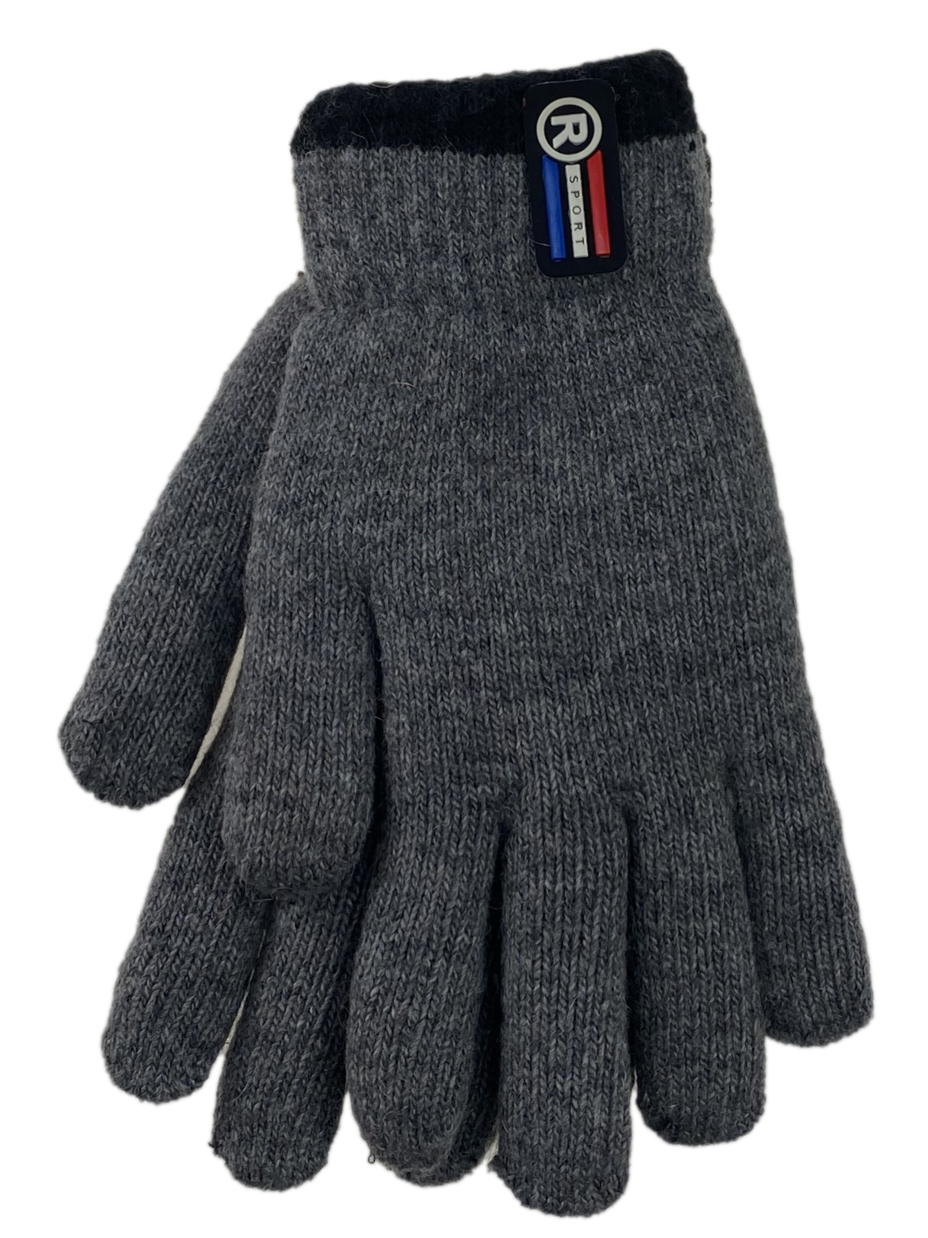 На фото 1 - Подростковые теплые перчатки из шерсти, серый