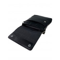 На фото 4 - Мужская сумка-планшет из фактурной искусственной кожи, цвет чёрный
