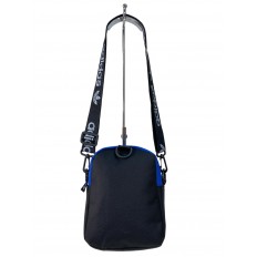 На фото 2 - Молодежная текстильная сумка, цвет черный с синим 