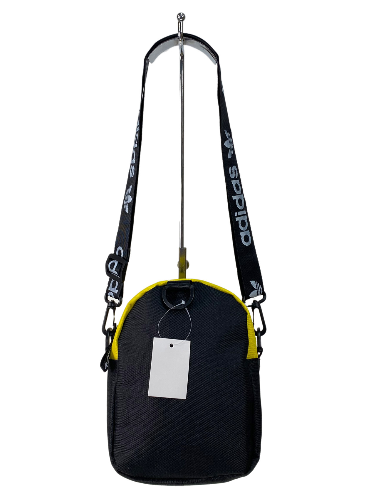 На фото 2 - Молодежная текстильная сумка, цвет черный с желтым 