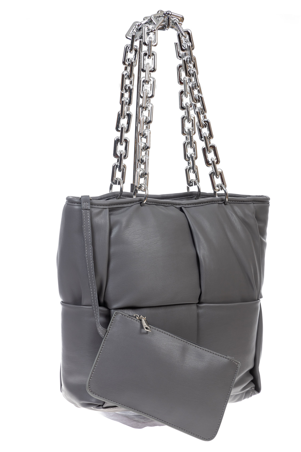 На фото 3 - Женская сумка из искусственной кожи, цвет серый