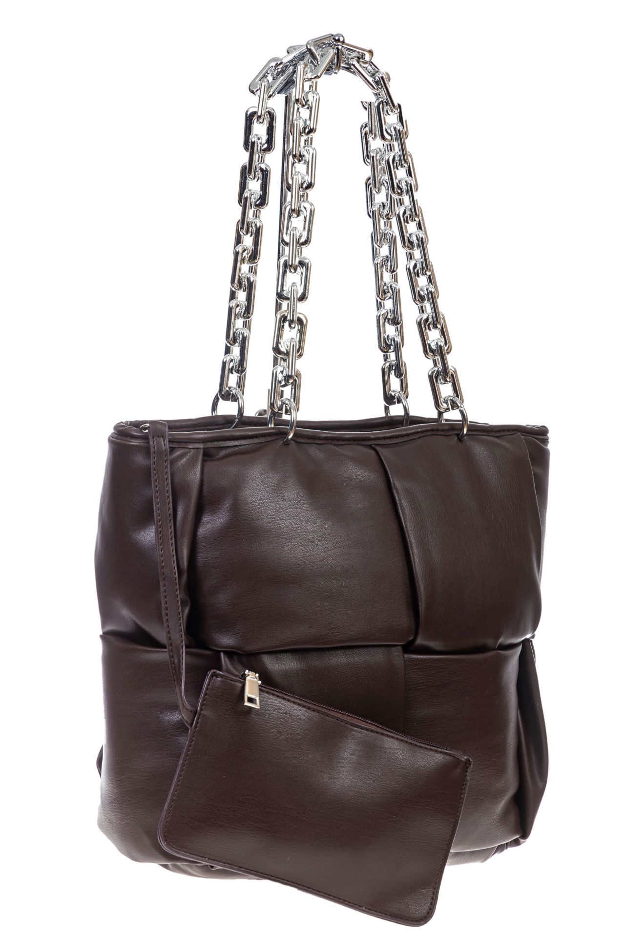 На фото 3 - Женская сумка из искусственной кожи, цвет коричневый