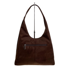 На фото 2 - Женская сумка из искусственной замши, цвет шоколад