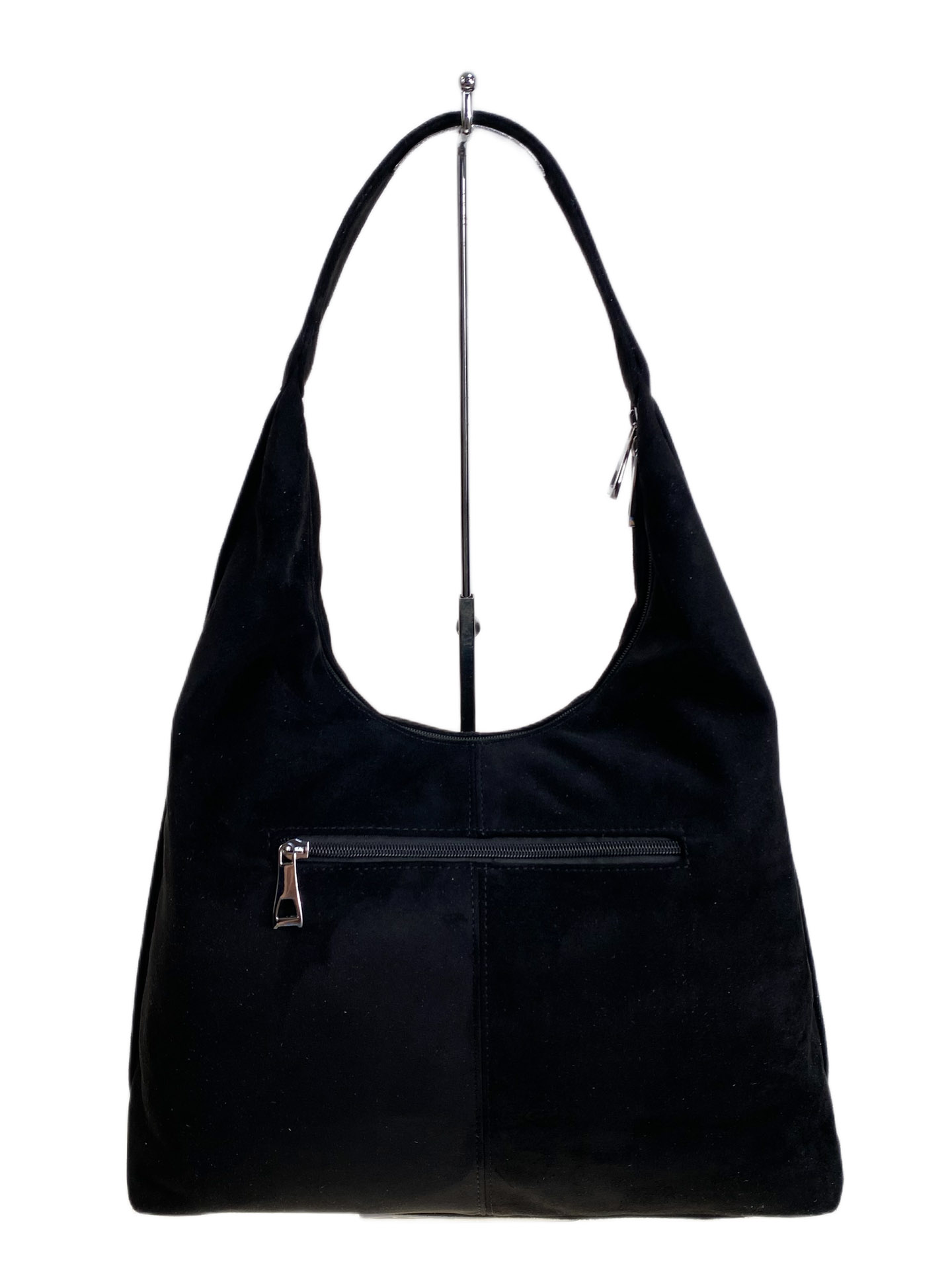 На фото 2 - Женская сумка из искусственной замши, цвет черный