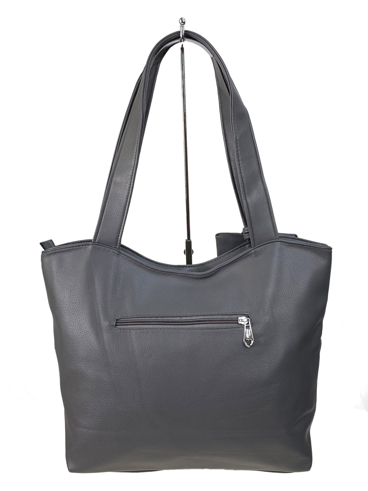 На фото 2 - Женская сумка из искусственной кожи цвет серый
