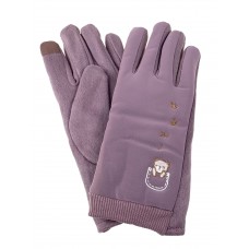 На фото 1 - Классические перчатки женские, цвет розово-фиолетовый