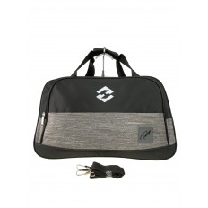 На фото 2 - Дорожно-спортивная сумка из текстиля, цвет чёрный с серым