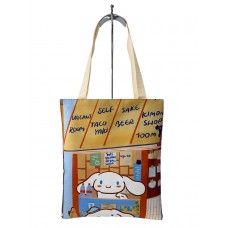 На фото 1 - Женская сумка шоппер из текстиля, мультицвет 