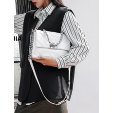 На фото 2 - Женская сумка кросс-боди из натуральной кожи, цвет белый