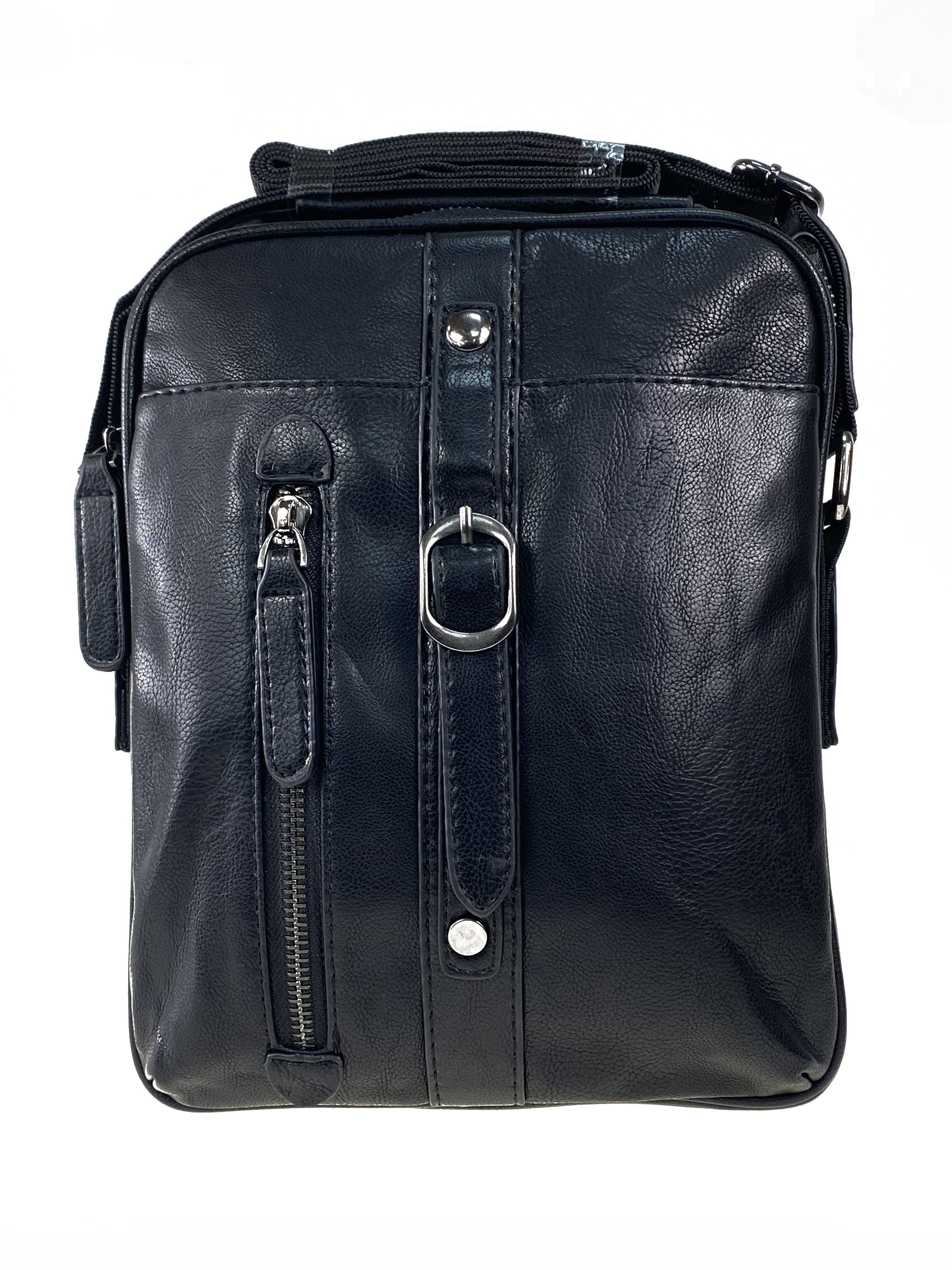 На фото 2 - Мужская деловая сумка из искусственной кожи, черный цвет