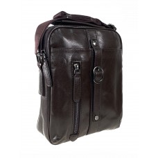 На фото 1 - Мужская деловая сумка из искусственной кожи, коричневый цвет