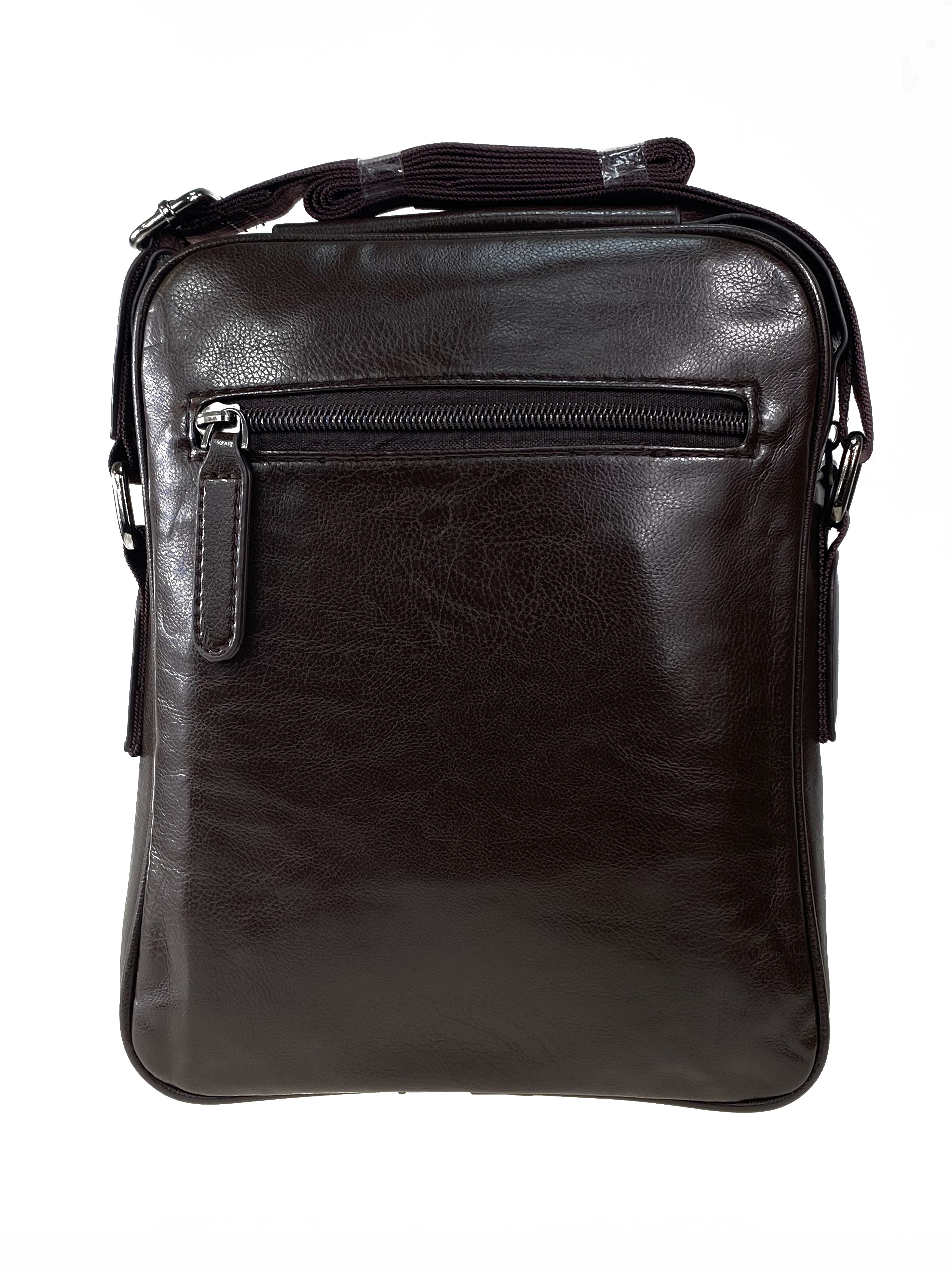 На фото 3 - Мужская деловая сумка из искусственной кожи, коричневый цвет