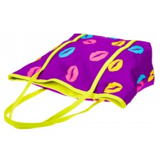 На фото 3 - Пляжная сумка из текстиля, цвет фиолетовый