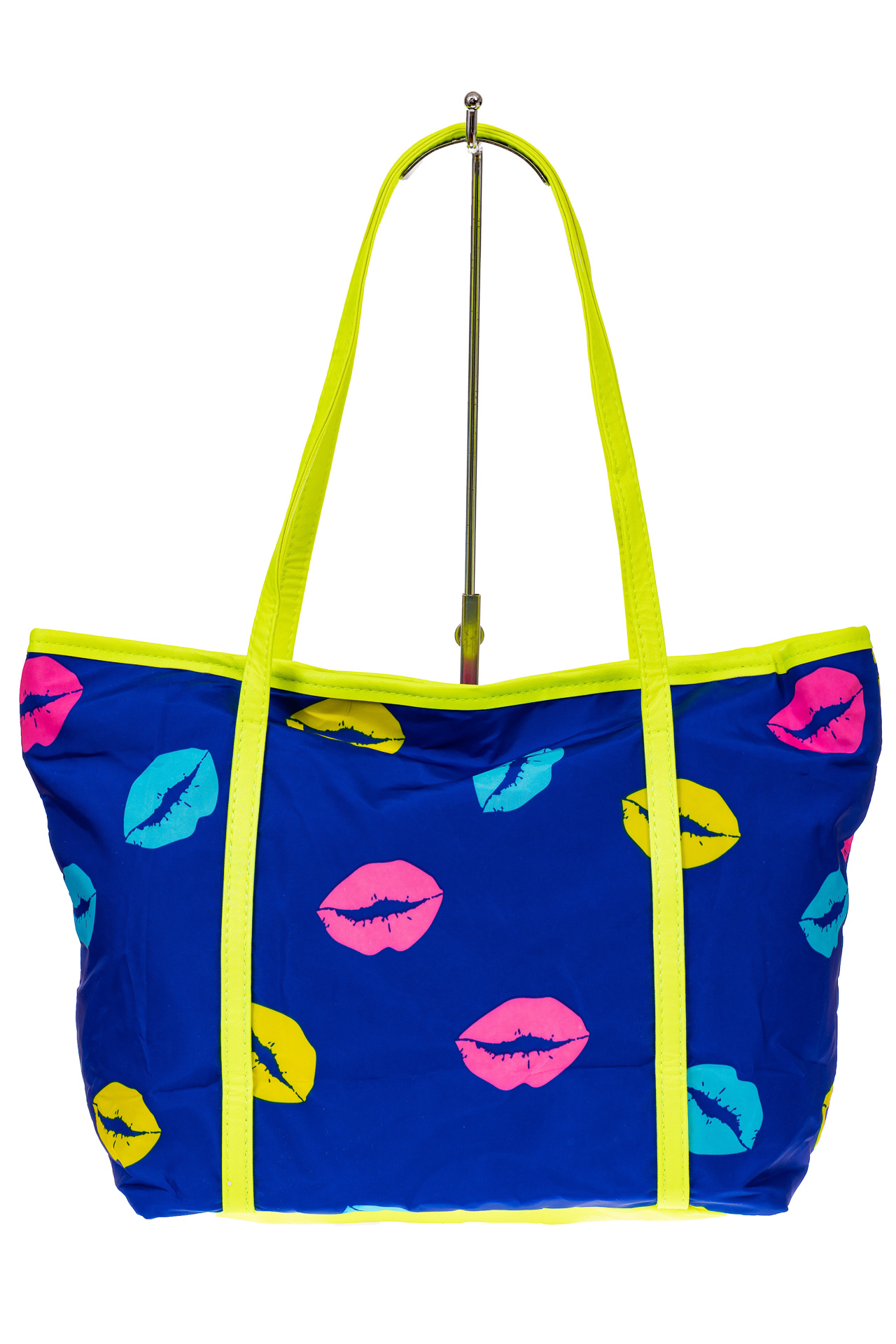 На фото 2 - Пляжная сумка из полиэстера, цвет синий