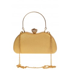 На фото 2 - Оригинальная вечерняя сумочка на цепочке,  цвет золото