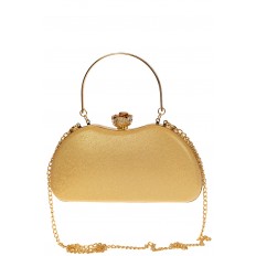 На фото 3 - Оригинальная вечерняя сумочка на цепочке,  цвет золото