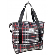 На фото 1 - Дорожная сумка из текстиля, цвет черный с красным 